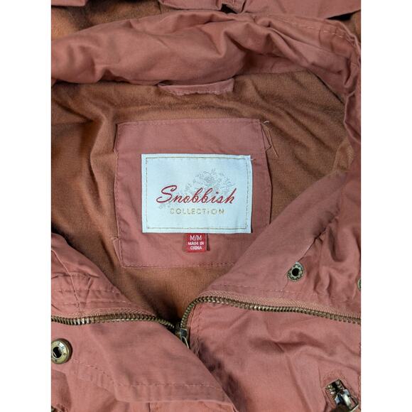 Snobbish Woman Hooded Vest Size M. Salmon Zipper Front Snaps. Pockets - Picture 4 of 4